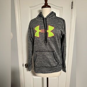 UNDER ARMOUR Embroidered Pullover Grey Hooded Sweatshirt Hoodie Women's Size L